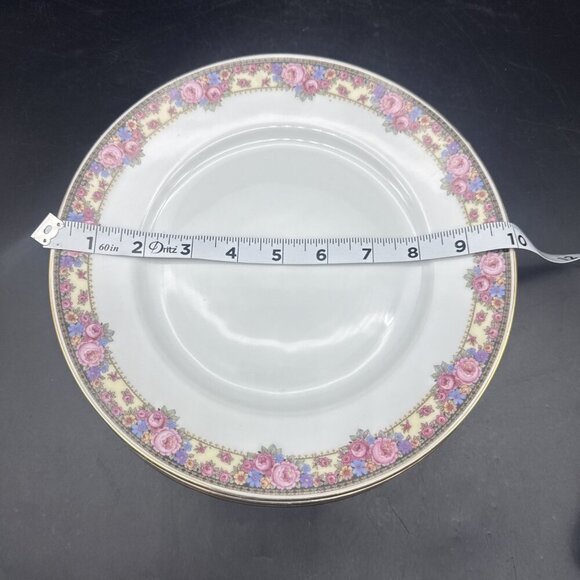 Edelstein Bavaria 2471 White Pink Floral Gold Edge 10” Dinner Plates Set Of 4 - Picture 6 of 6